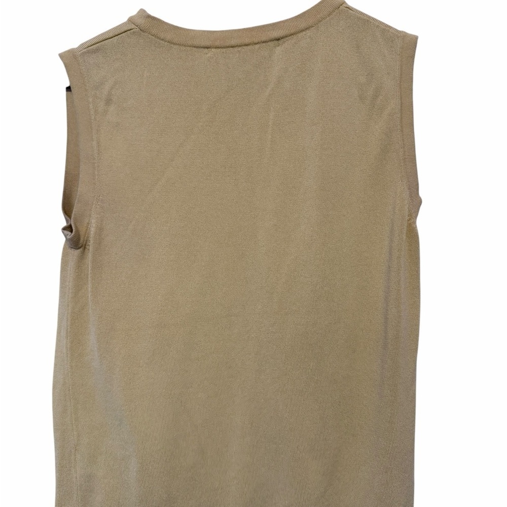 Ellen Tracy Sleeveless Knit Tank in Beige - Preppy - Casual - Size Medium - Picture 3 of 4